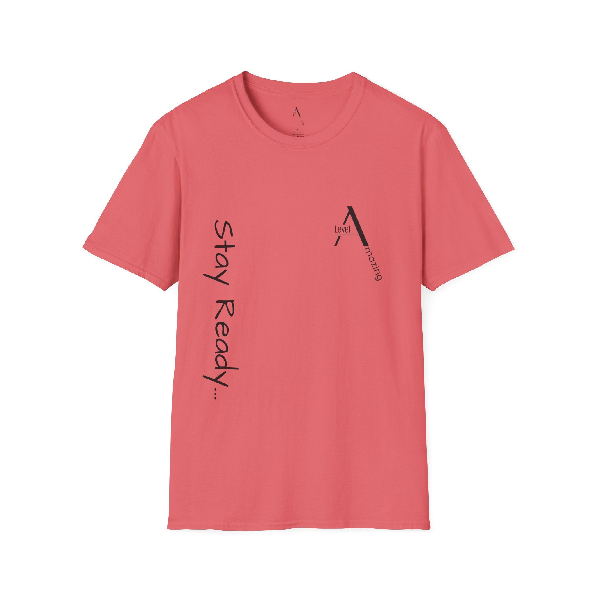 Stay Ready graphic tee in coral silk