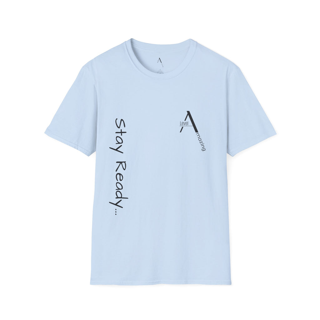 Stay Ready graphic tee in light blue