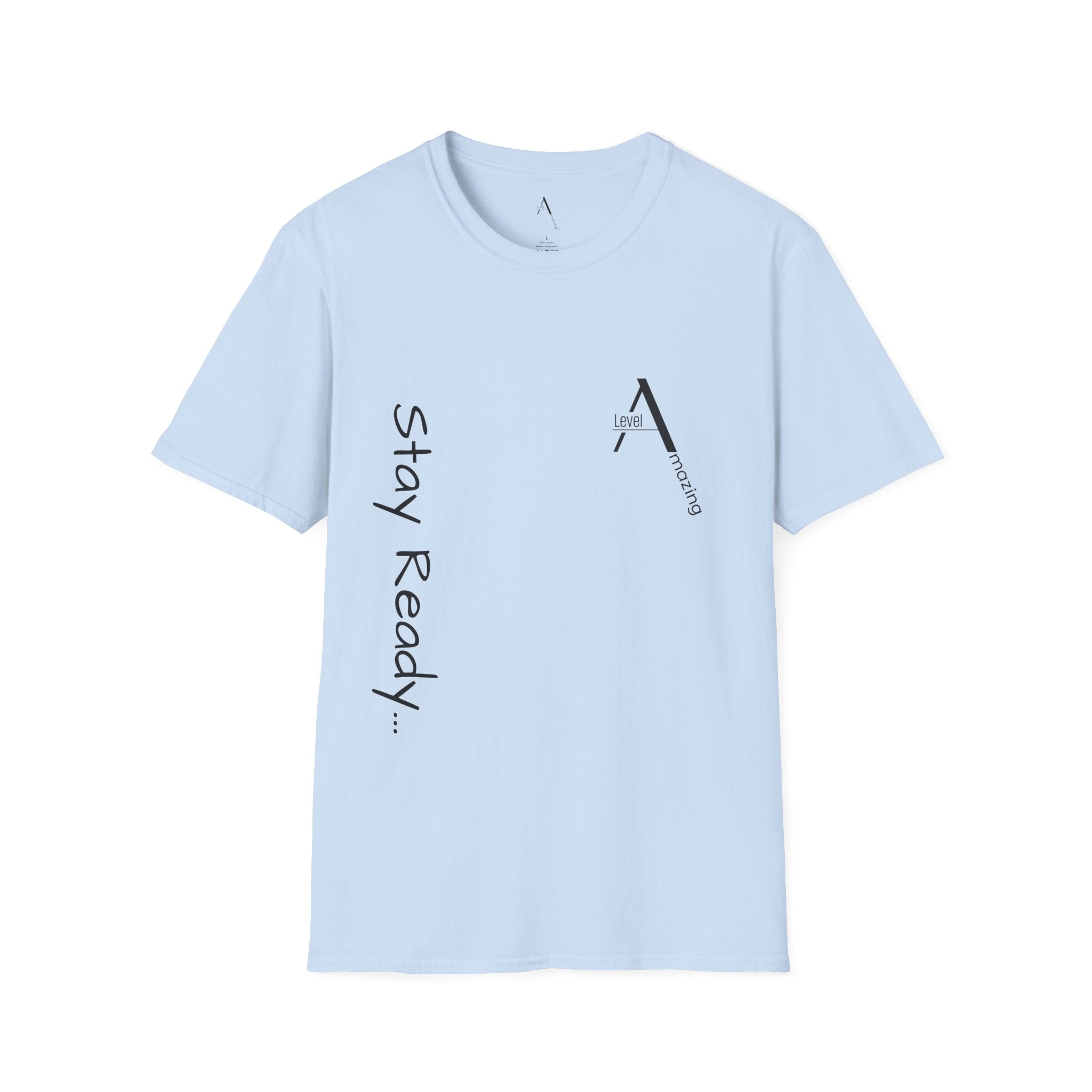Stay Ready graphic tee in light blue