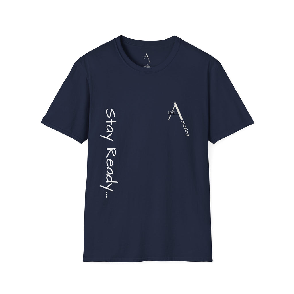 Stay Ready graphic tee in navy