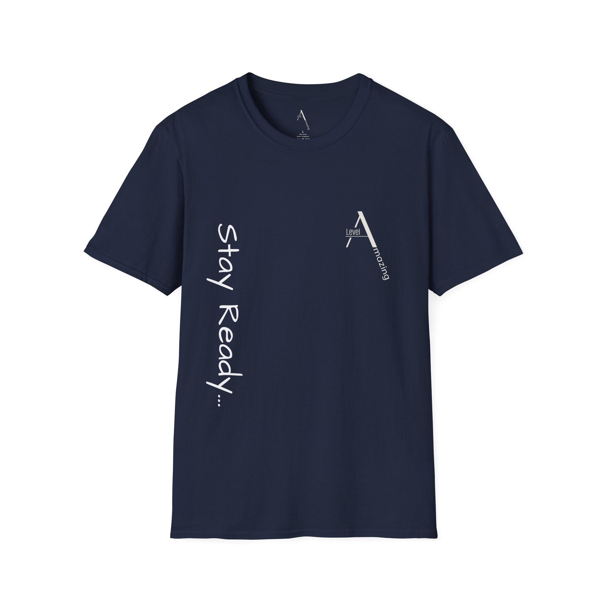 Stay Ready graphic tee in navy