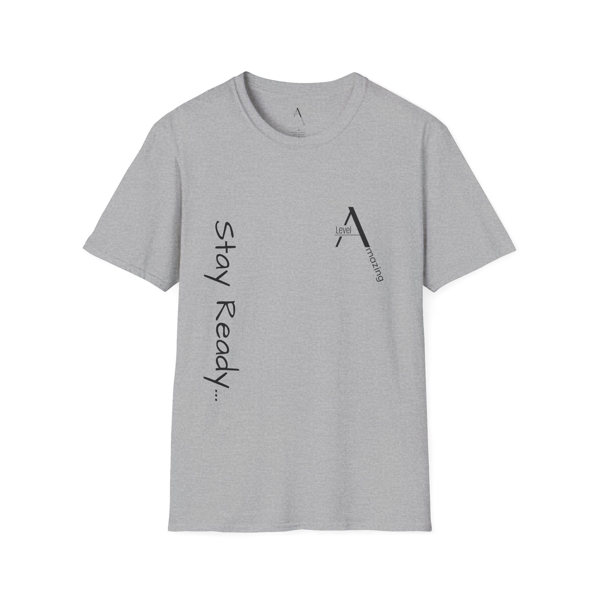 Stay Ready graphic tee in sport grey
